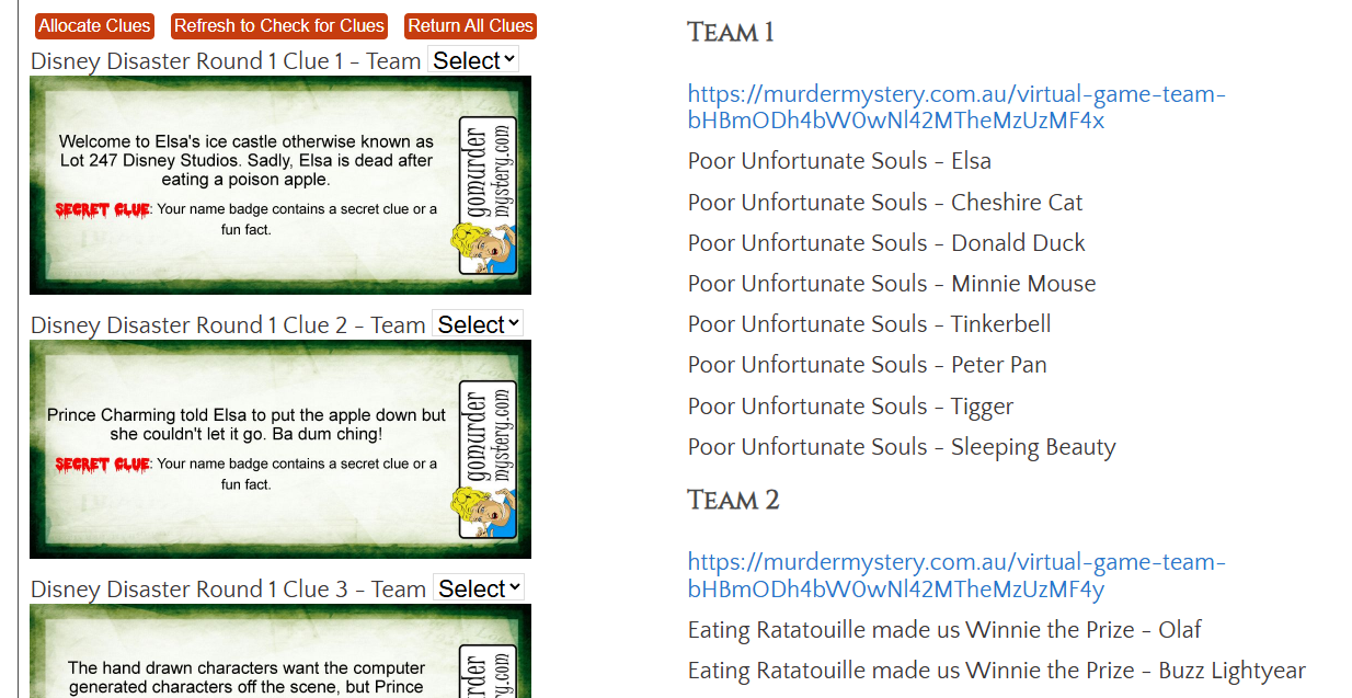 Virtual Murder Mystery Game